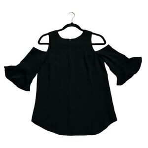Ann Taylor Cold Shoulder Ruffle Sleeve Blouse Size XSP